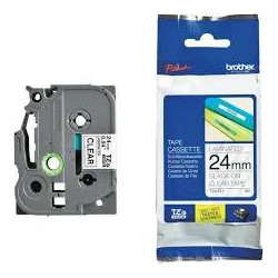 TZE151 BROTHER CINTA ROTULADORA LAMINADA TEXTO NEGRO SOBRE TRANSPARENTE - 24MMX8M
