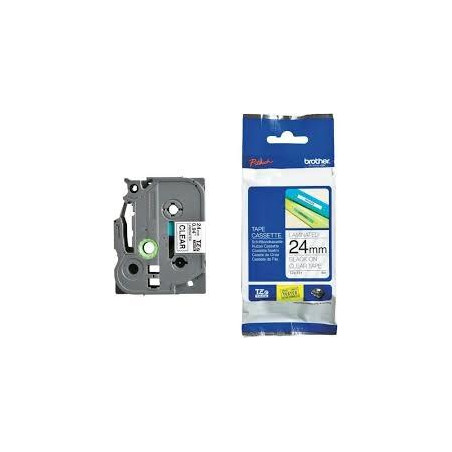 TZE151 BROTHER CINTA ROTULADORA LAMINADA TEXTO NEGRO SOBRE TRANSPARENTE - 24MMX8M