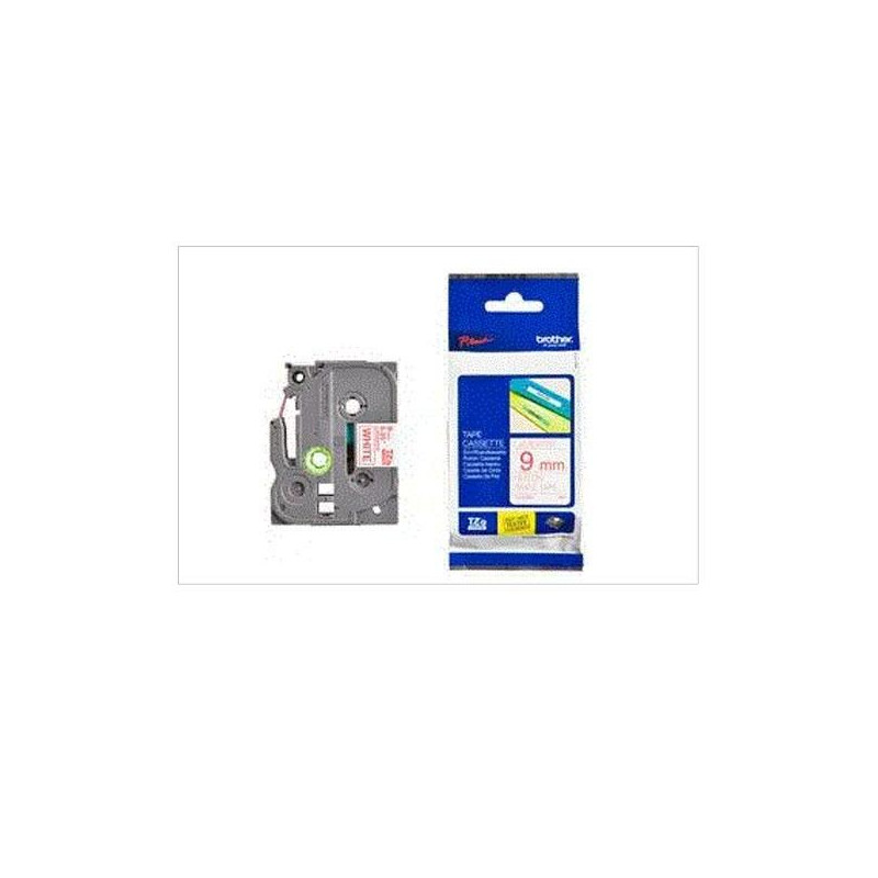 TZE222 BROTHER CINTA ROTULADORA LAMINADA TEXTO ROJO SOBRE BLANCO - 9MMX8M
