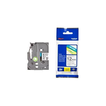 TZE231 BROTHER CINTA ROTULADORA LAMINADA TEXTO NEGRO SOBRE BLANCO - 12MMX8M