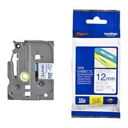 TZE233 BROTHER CINTA ROTULADORA LAMINADA TEXTO AZUL SOBRE BLANCO - 12MMX8M