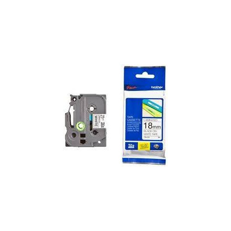 TZE241 BROTHER CINTA ROTULADORA LAMINADA TEXTO NEGRO SOBRE BLANCO - 18MMX8M