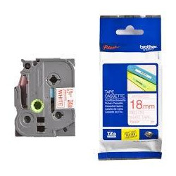 TZE242 BROTHER CINTA ROTULADORA LAMINADA TEXTO ROJO SOBRE BLANCO - 18MMX8M