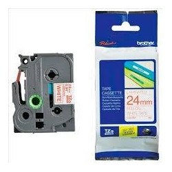 TZE252 BROTHER CINTA ROTULADORA LAMINADA TEXTO ROJO SOBRE BLANCO - 24MMX8M