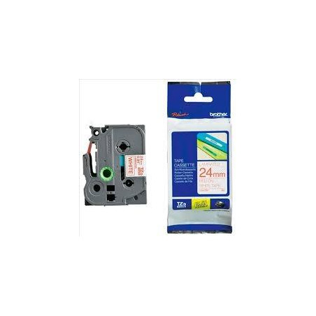 TZE252 BROTHER CINTA ROTULADORA LAMINADA TEXTO ROJO SOBRE BLANCO - 24MMX8M