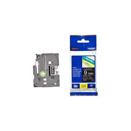 TZE325 BROTHER CINTA ROTULADORA LAMINADA TEXTO BLANCO SOBRE NEGRO - 9MMX8M