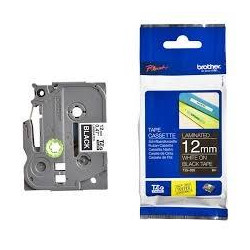 TZE335 BROTHER CINTA ROTULADORA LAMINADA TEXTO BLANCO SOBRE NEGRO - 12MMX8M