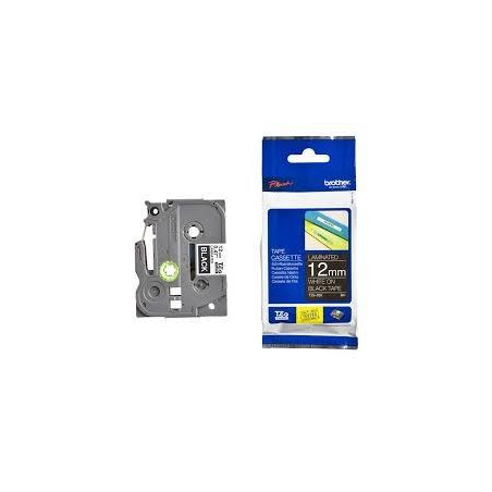 TZE335 BROTHER CINTA ROTULADORA LAMINADA TEXTO BLANCO SOBRE NEGRO - 12MMX8M