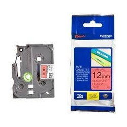 TZE431 BROTHER CINTA ROTULADORA LAMINADA TEXTO NEGRO SOBRE ROJO - 12MMX8M