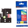 TZE435 BROTHER CINTA ROTULADORA LAMINADA TEXTO BLANCO SOBRE ROJO - 12MMX8M