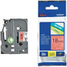 TZE441 BROTHER CINTA ROTULADORA LAMINADA TEXTO NEGRO SOBRE ROJO - 18MMX8M