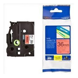 TZE461 BROTHER CINTA ROTULADORA LAMINADA TEXTO NEGRO SOBRE ROJO - 36MMX8M
