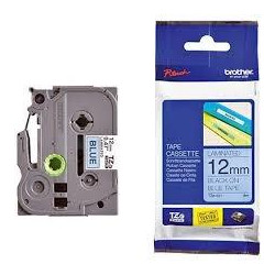 TZE531 BROTHER CINTA ROTULADORA LAMINADA TEXTO NEGRO SOBRE AZUL - 12MMX8M