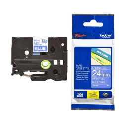 TZE555 BROTHER CINTA ROTULADORA LAMINADA TEXTO BLANCO SOBRE AZUL - 24MMX8M