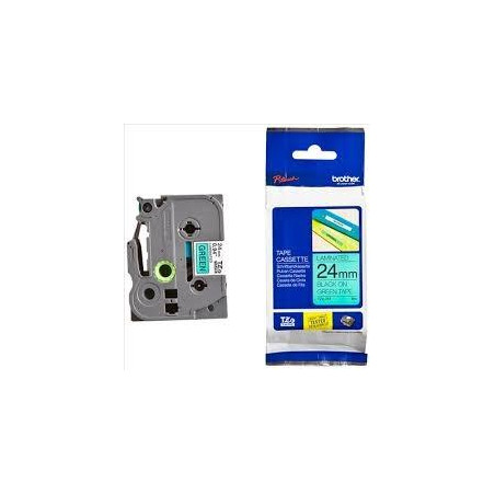 TZE751 BROTHER CINTA ROTULADORA LAMINADA TEXTO NEGRO SOBRE VERDE - 24MMX8M