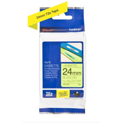TZEC51 BROTHER CINTA ROTULADORA LAMINADA NEGRO SOBRE FONDO AMARILLO FLUOR - 24MMX5M