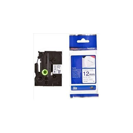 TZEFA3 BROTHER CINTA ROTULADORA ESPECIAL TEXTIL TEXTO AZUL SOBRE BLANCO - 12MMX3M