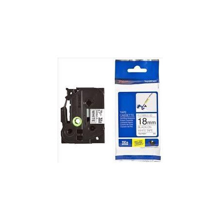 TZEFX241 BROTHER CINTA ROTULADORA LAMINADA FLEXIBLE TEXTO NEGRO SOBRE BLANCO - 18MMX8M