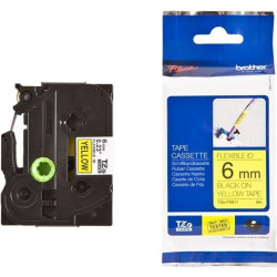 TZEFX611 BROTHER CINTA ROTULADORA LAMINADA FLEXIBLE TEXTO NEGRO SOBRE AMARILLO - 6MMX8M