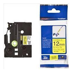 TZEFX631 BROTHER CINTA ROTULADORA LAMINADA FLEXIBLE TEXTO NEGRO SOBRE AMARILLO - 12MMX8M