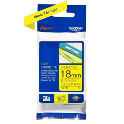 TZEFX641 BROTHER CINTA ROTULADORA LAMINADA FLEXIBLE TEXTO NEGRO SOBRE AMARILLO - 18MMX8M