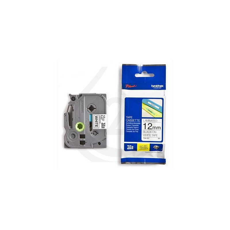 TZES141 BROTHER CINTA ROTULADORA LAMINADA SUPER ADHESIVA TEXTO NEGRO SOBRE TRANSPARENTE - 18MMX8M