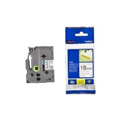 TZES241 BROTHER CINTA ROTULADORA LAMINADA SUPER ADHESIVA TEXTO NEGRO SOBRE BLANCO - 18MMX8M