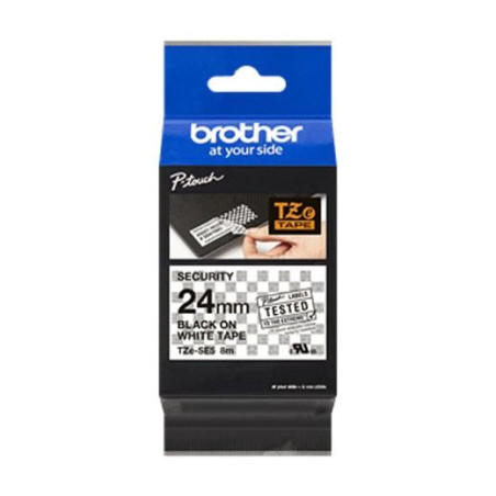 TZESE5 BROTHER CINTA ROTULADORA LAMINADA DE SEGURIDAD TEXTO NEGRO SOBRE BLANCO - 24MMX8M