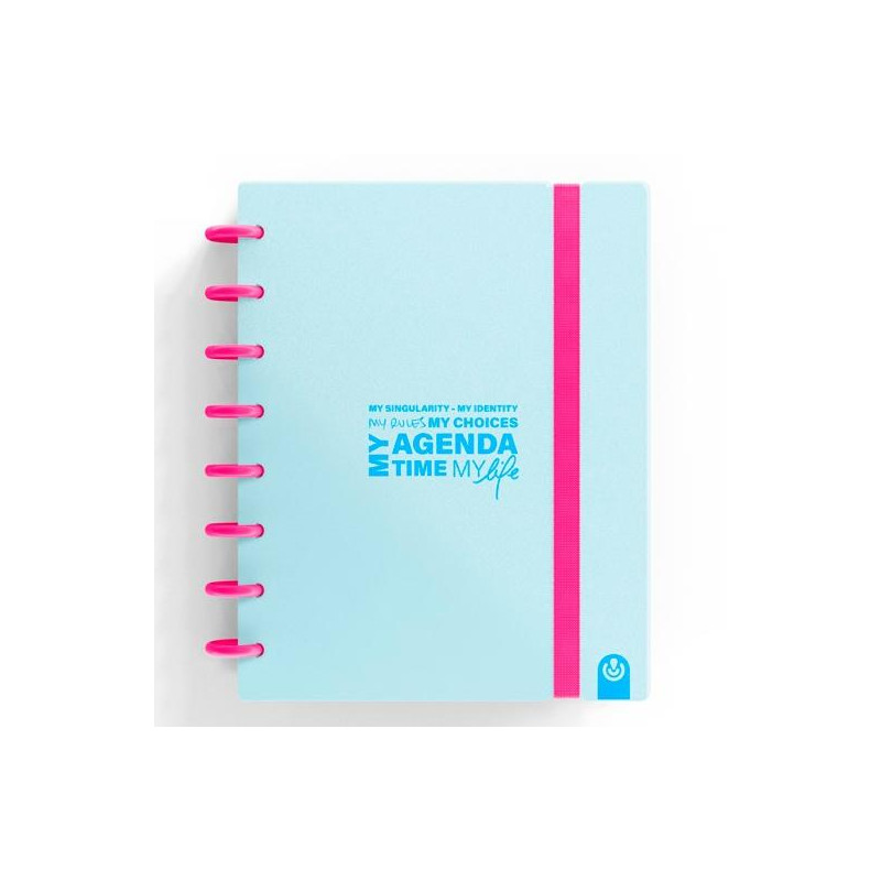 66053530 CARCHIVO AGENDA DE DISCOS INGENIOX SIN FECHA A5 80H 100GR SV NEÓN AZUL PASTEL