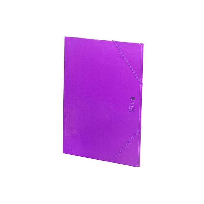 2033L62 CARCHIVO CARPETA 3 SOLAPAS FOLIO C/GOMAS CARTÓN BRILLO LUZ VIOLETA