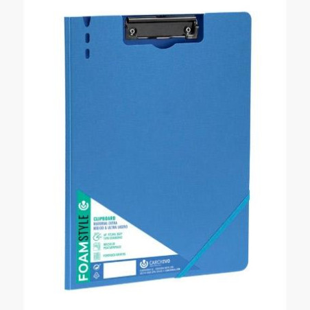 63040109 CARCHIVO CARPETA CON PINZA FOAM STYLE A4 C/GOMA AZUL