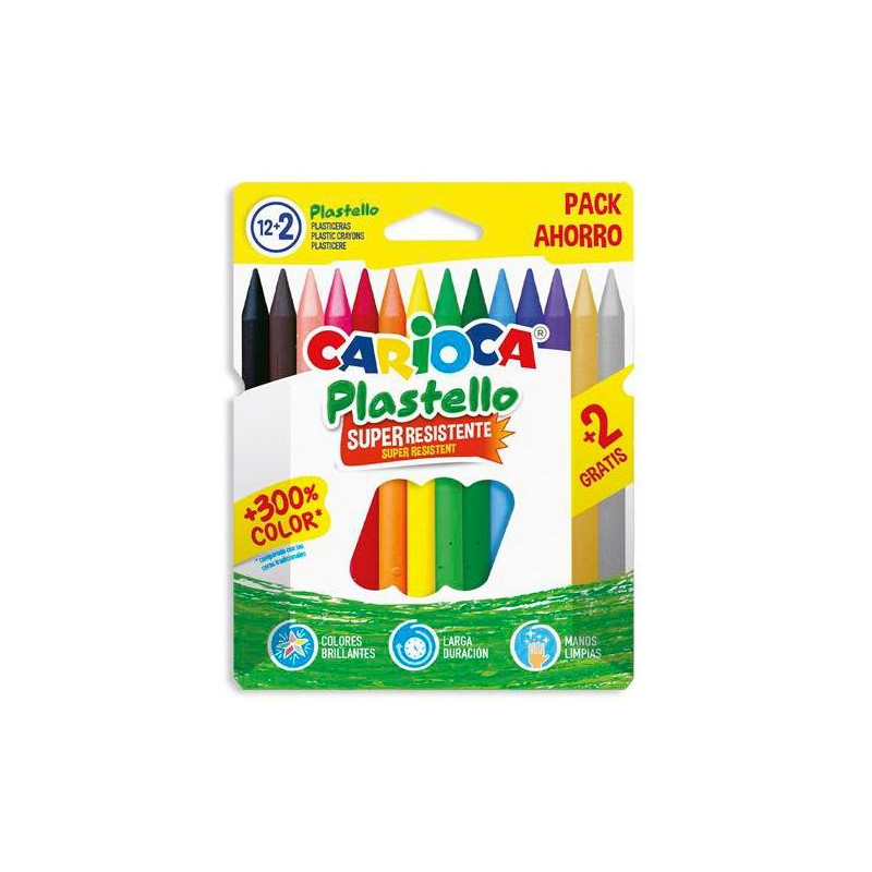 42712 CARIOCA PLASTICERAS RESISTENTES PLASTELLO C/SURTIDOS ESTUCHE 12+2 UD GRATIS