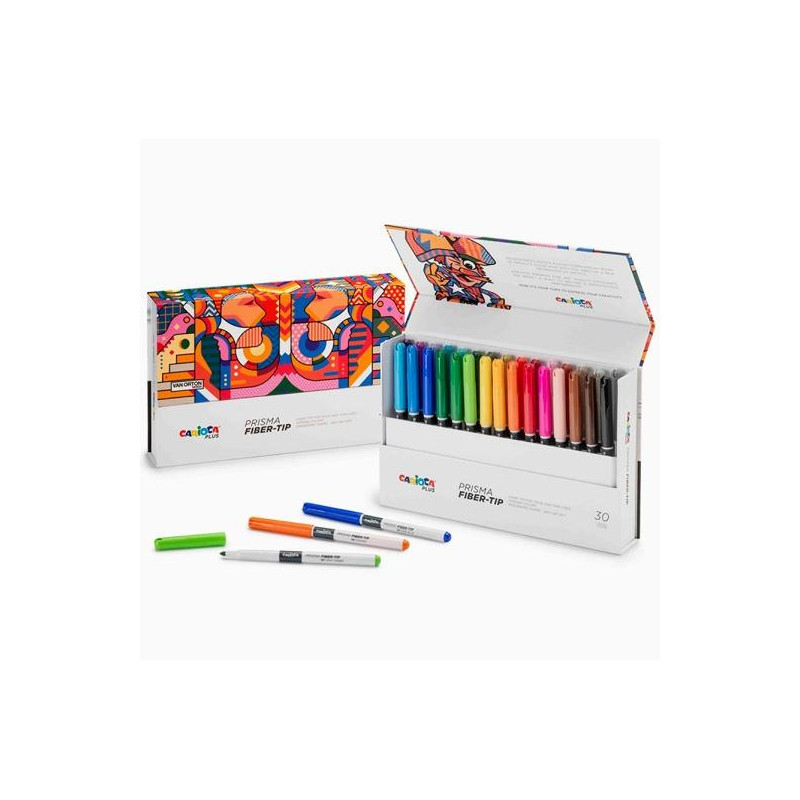 45208 CARIOCA PLUS ROTULADORES PRISMA COLORES SURTIDOS CAJA RÍGIDA 30 UD