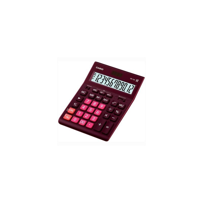 GR-12C-WR CASIO CALCULADORA DE OFICINA SOBREMESA 12 DÍGITOS GRANATE