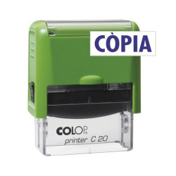 500766A COLOP SELLO PRINTER C20 FORMULA " CÒPIA " (CATALÁN) ALMOHADILLA E/20 14X38MM AZUL (CARCASA ROJO Y VERDE)