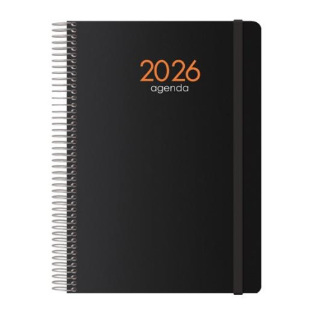 11622-2026 DOHE AGENDA ANUAL SYNCRO ESPIRAL 15X21CM SV CIERRE C/GOMA PP NEGRO 2026