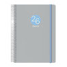 12689-2026 DOHE AGENDA ANUAL MEMPHIS ESPIRAL 15X21CM DP CIERRE C/GOMA PP GRIS 2026