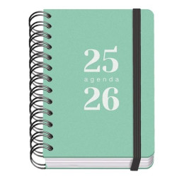 51783 DOHE AGENDA ESCOLAR GRAMMAR A6 ESPIRAL DOBLE DP TAPA PP VERDE 2025-2026