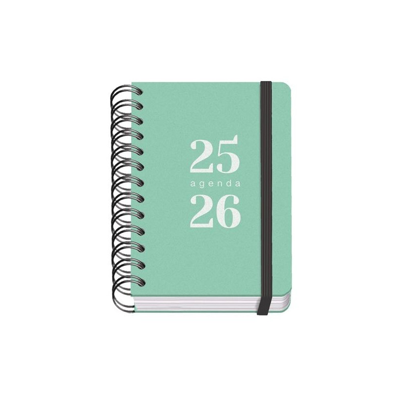 51783 DOHE AGENDA ESCOLAR GRAMMAR A6 ESPIRAL DOBLE DP TAPA PP VERDE 2025-2026
