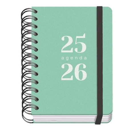 51783 DOHE AGENDA ESCOLAR GRAMMAR A6 ESPIRAL DOBLE DP TAPA PP VERDE 2025-2026