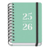 51783 DOHE AGENDA ESCOLAR GRAMMAR A6 ESPIRAL DOBLE DP TAPA PP VERDE 2025-2026