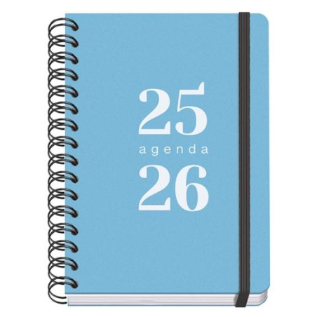 52030 DOHE AGENDA ESCOLAR GRAMMAR A5 ESPIRAL DOBLE DP TAPA PP AZUL 2025-2026