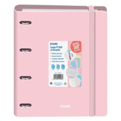 51996 DOHE CARPETA ANILLAS MIXTAS 4X35MM RECAMBIO A4 100H 5X5MM 90GR 4 SEPARADORES POLYFOAM ROSA PASTEL