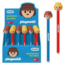 79731 DOHE BOLÍGRAFO BORRABLE PLAYMOBIL 1.0MM TINTA AZUL C/SURTIDOS EXPOSITOR 24 UD