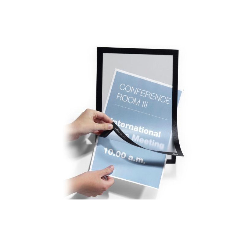 487201 DURABLE MARCO INFORMATIVO MAGNETICO DURAFRAME ADHESIVO A SUPERFICIES LISAS Y SOLIDAS A4 NEGRO -2U-