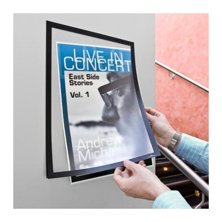 487301 DURABLE MARCO INFORMATIVO MAGNETICO DURAFRAME ADHESIVO A SUPERFICIES LISAS Y SOLIDAS A3 NEGRO