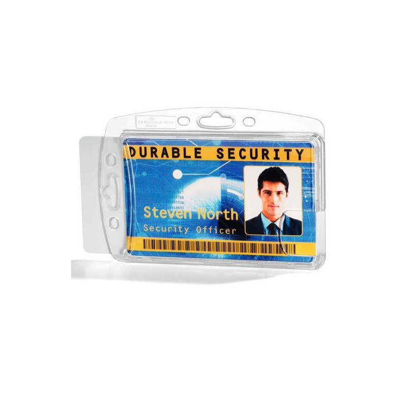 892419 DURABLE IDENTIFICADOR RÍGIDO PARA 2 TARJETAS 54X87MM PACK 10 UD TRANSPARENTE
