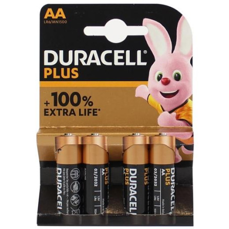 940279 DURACELL PILAS POWER PLUS LR06 ALCALINAS AA 1.5V PACK-4