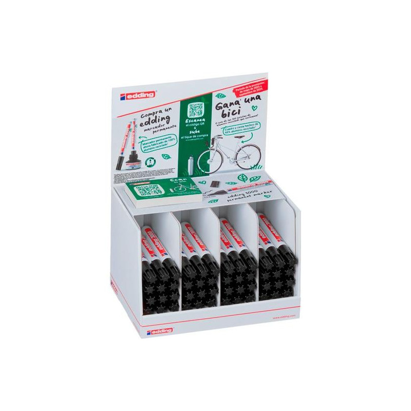 E-3000 EDDING MARCADOR PERMANENTE 3000 NEGRO EXPOSITOR 48 UD