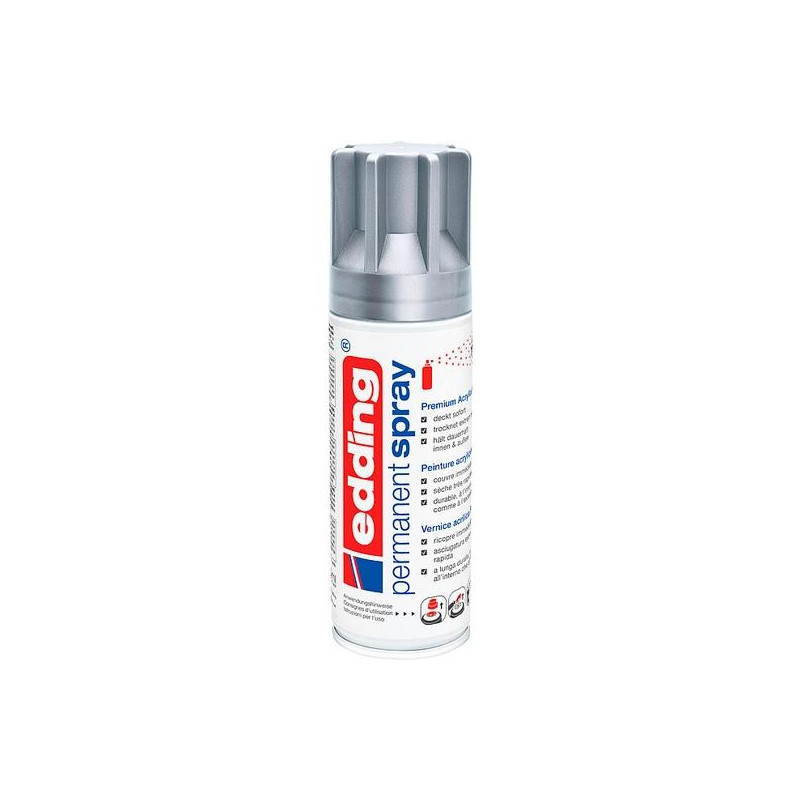 5200-923 EDDING PINTURA PERMANENTE EN SPRAY BOTE 200ML PLATA MATE